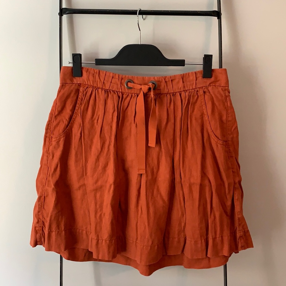 J. Crew Orange Linen Skirt with Pockets